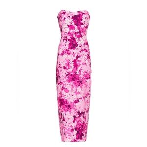 ML MONIQUE LHUILLIER floral faille dress
